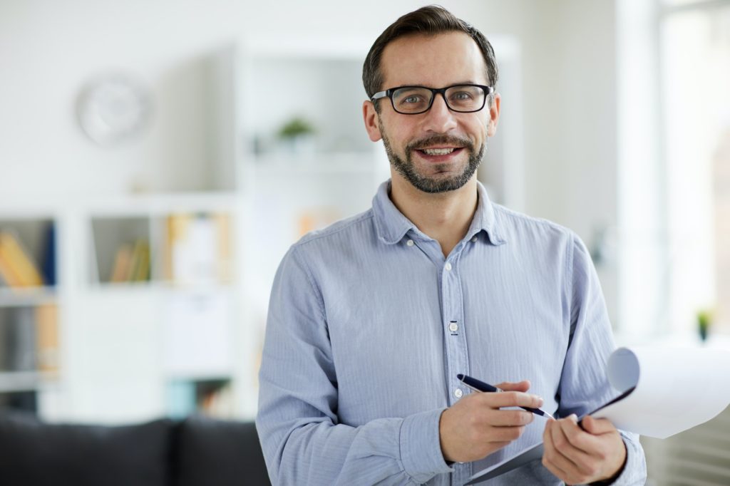 Psychologist with document